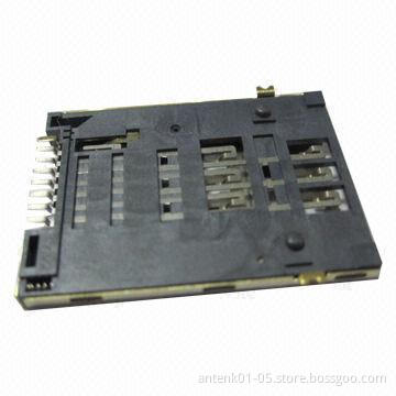 SIM Card Connector, Push Push (6 + 2-pin), Board Top, H = 2, 2mm